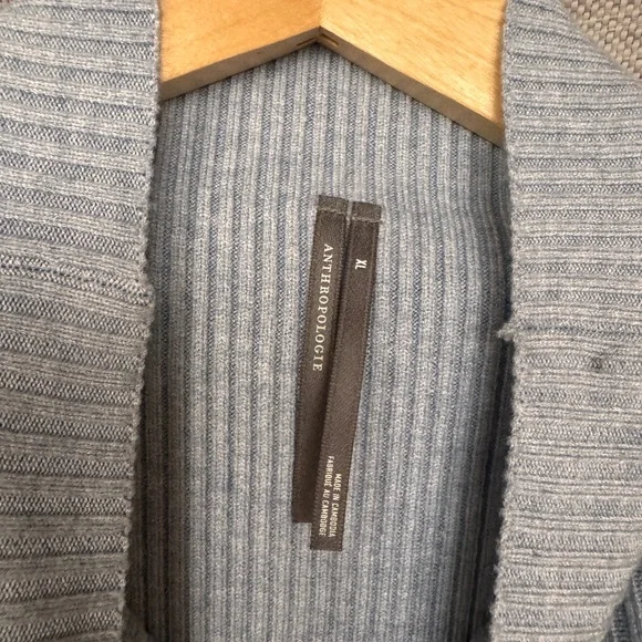 Anthropologie Women’s Light Blue Ribbed Sweater Silk Dress - Picture 2 of 4